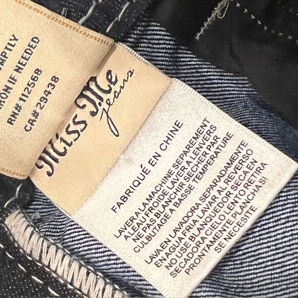 Miss Me Dark Denim Jeans with Unique Button Silver Sequins Detail - Picture 12 of 12